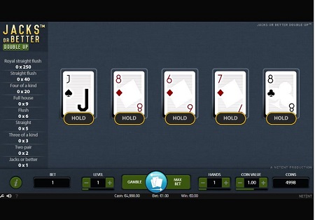 Jacks or Better Double Up NetEnt Jacks or Better Double Up NetEnt