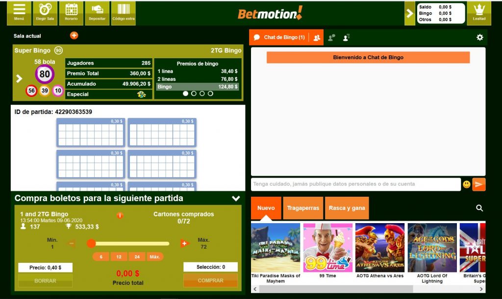 sala bingo online betmotion
