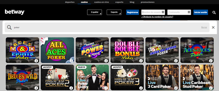 Poker en Betway Poker en Betway